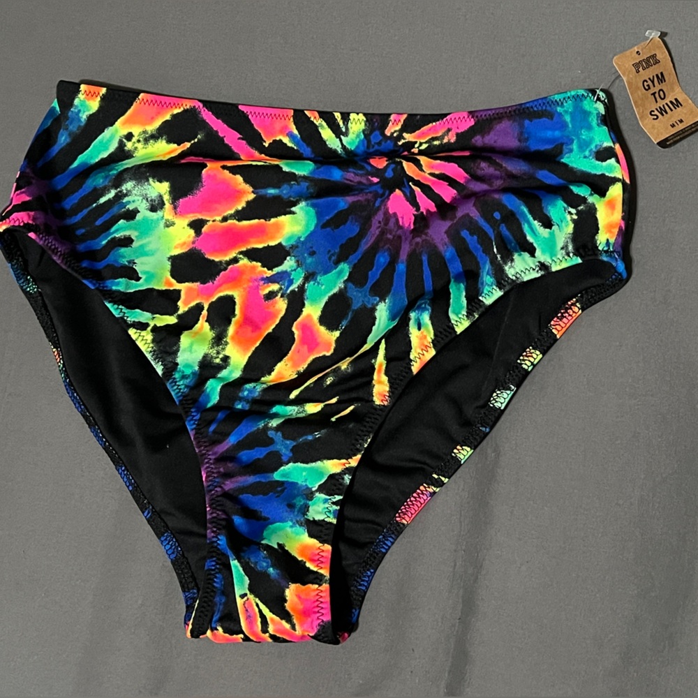 VS PINK Multi-color Tie-dye Swim bottom